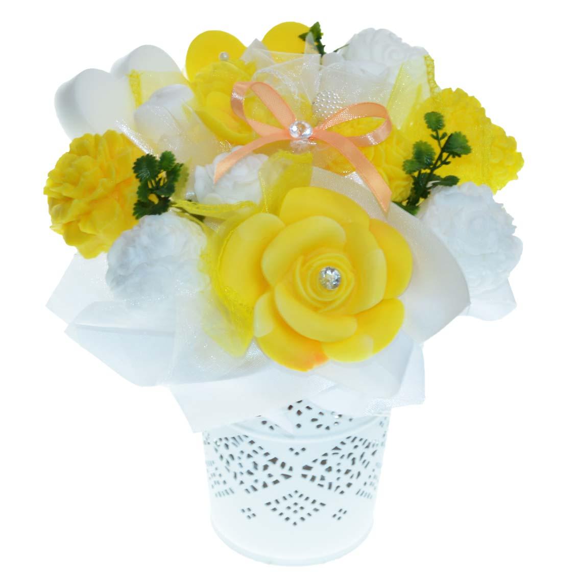 Mydlová Kytica - žlto - biela